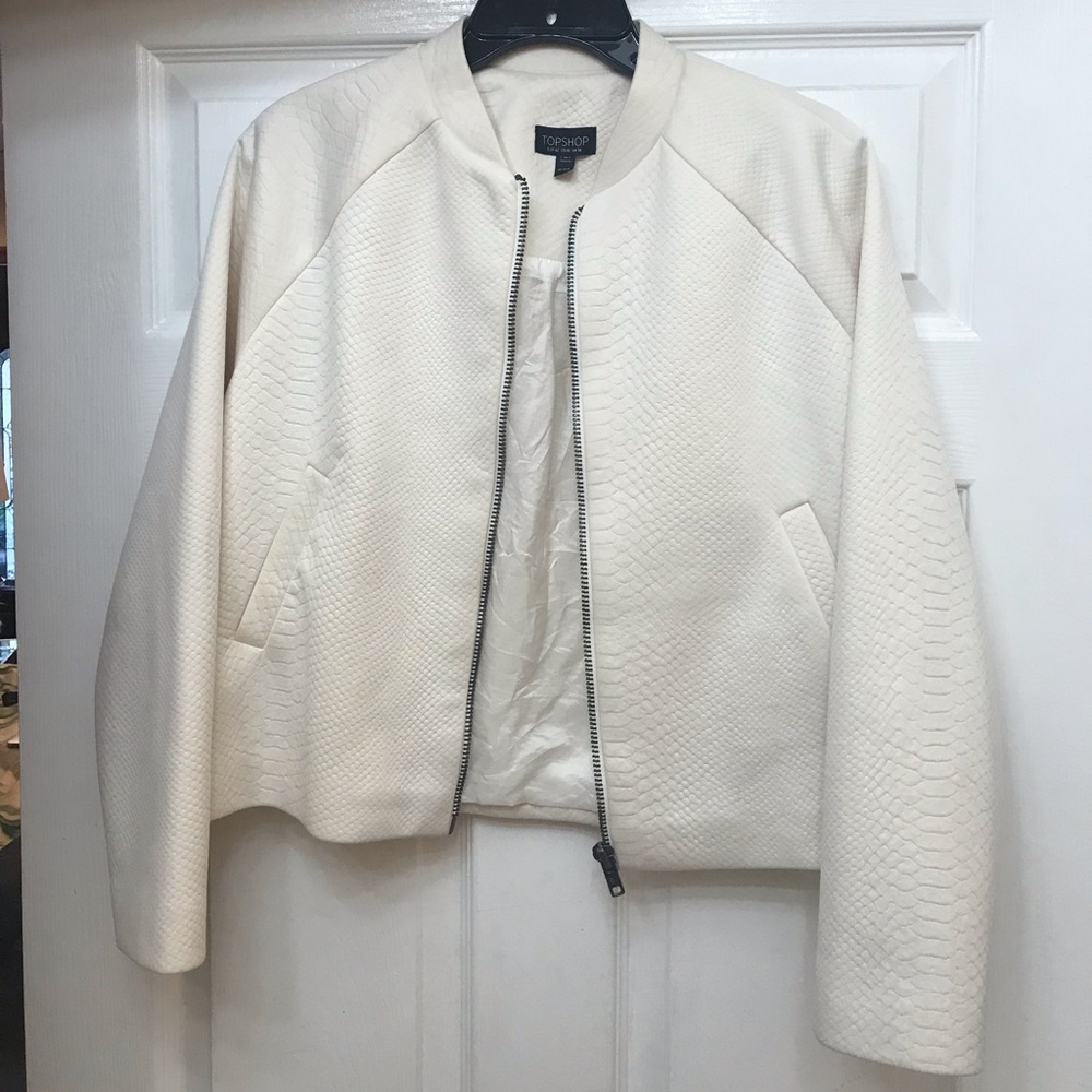 White TOPSHOP Blazer jacket letterman coat style